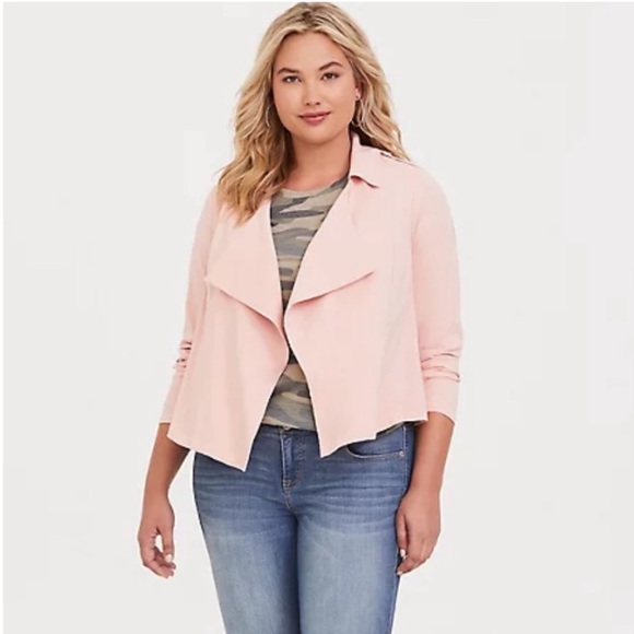 Torrid || Blush Pink Drapey Jacket Size 6X - Picture 1 of 9